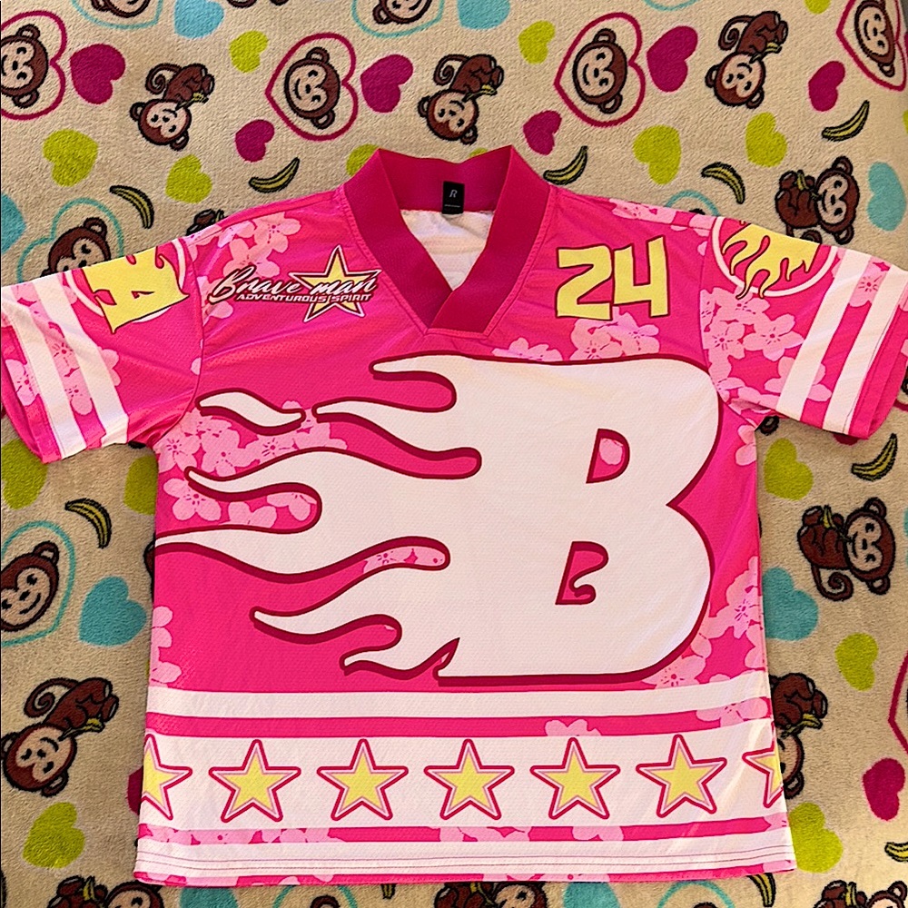 Pink jersey with Bold Graphics